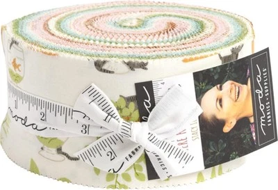 Moda Fabrics Here Kitty Kitty Jelly Roll 40 Assorted 2.5 Inch Strips 100 Cotton - Image 1 of 2