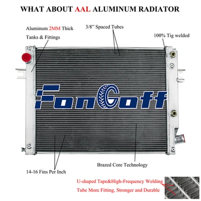 2 Row Aluminum Radiator For 2013-2018 2014  Ram 2500 3500 4500 6.7L L6 Diesel US Foto 1 de 4