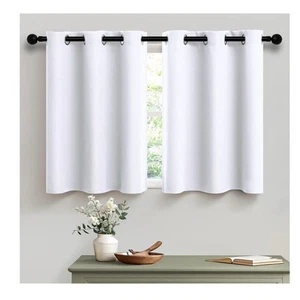 Neu! 36x34" kurze weiße Vorhänge - 2 Paneele  - Bild 1 von 5