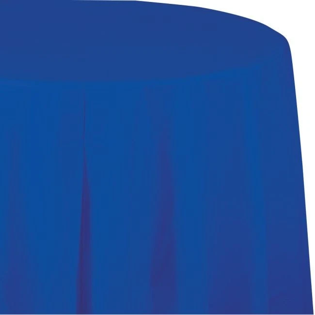 Creative Converting 703147 Octy-round Plastic Table Cover Cobalt Blue 82"