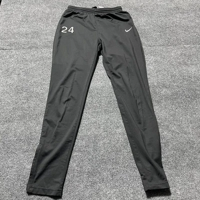 Nike Dri-Fit Track Pants Mens Small Black Zip Ankle 24 Logo Training 588501-010 - Image 1 of 4