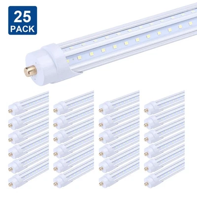 25Pack 8FT Led Tube Light Bulbs FA8 8 Foot Led Shop Light 65W T8 T12 Single Pin - Image 1 of 4