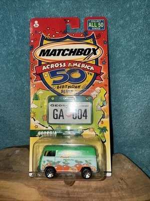 2001 Matchbox Across America 50th Birthday Series VW Panel Van Georgia Peach - Image 1 of 4