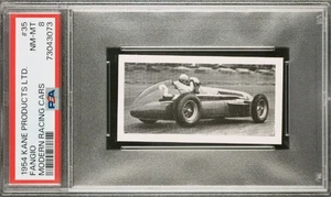 1954 Kane Modern Racing Cars #35 Juan Manuel Fangio F1 Racing Card PSA 8 NM-MT - Picture 1 of 2