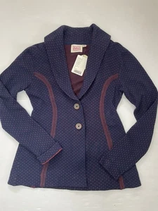 Anthro Rosie Neira Cardigan Sweater Cotton Linen Polka Dot Size M NWT - Picture 1 of 9