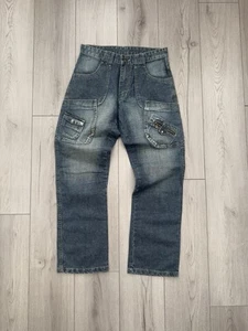 Womens Vintage Y2K Pocket Details Straight Leg Denim Jeans Size 30 - Picture 1 of 7