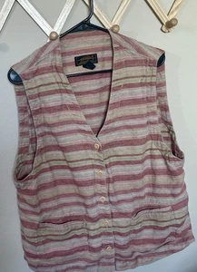 Eddie Bauer Vintage 100% Linen Vest Size Large Womens - Picture 1 of 7