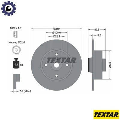 2x DISCO DE FRENO 92154403 PARA RENAULT CLIO/III/EURO/CAMPUS/Sportour/Grandtour/Furgoneta Foto 1 de 4