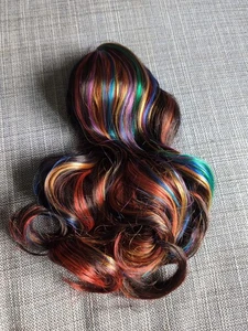 Truly Me 120 Wig Only B Brown Hair Rainbow Higlights American Girl Doll Custom - Picture 1 of 9
