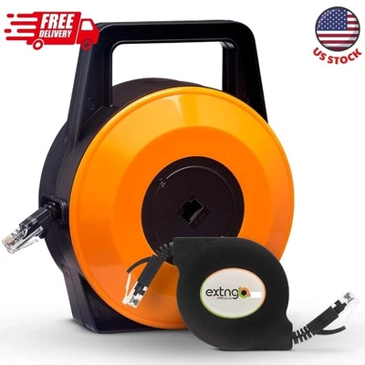 Retractable Network Cable Extender, 50 Feet CAT 6 Ethernet Cable Flat-Portable - Image 1 of 4