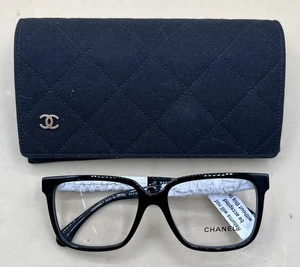 CHANEL 3435-Q EYEGLASSES BLACK/WHITE WITH CASE (MVP033504) - Picture 1 of 6