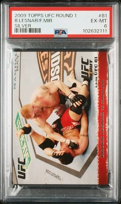 2009 TOPPS UFC ROUND 1 SILVER #81 BROCK LESNAR/FRANK MIR 21/288 PSA 6 - Image 1 of 2