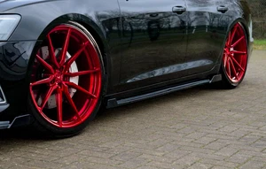 Audi A6 C8 F2 Shiny Black Double Spin Side Skirts - Picture 1 of 3