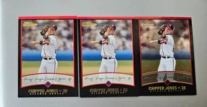 Chipper Jones 3 Card Lot 2001 Bowman / 2001 Bowman Gold / 2001 Bowman Chrome - Picture 1 of 3