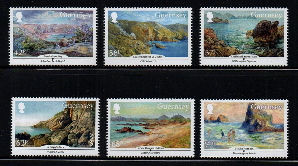 GUERNSEY, SCOTT # 1301-1306, CONJUNTO MNH - PINTURAS DE PAISAJES NATURALES, AÑO 2015 Foto 1 de 1