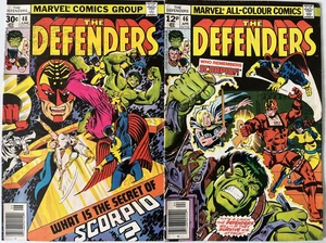 DEFENDERS NUMBER'S 46 & 48. (2 ISSUE 1977 LOT). 1ST SERIES. FN/VFN &VFN- - Picture 1 of 11