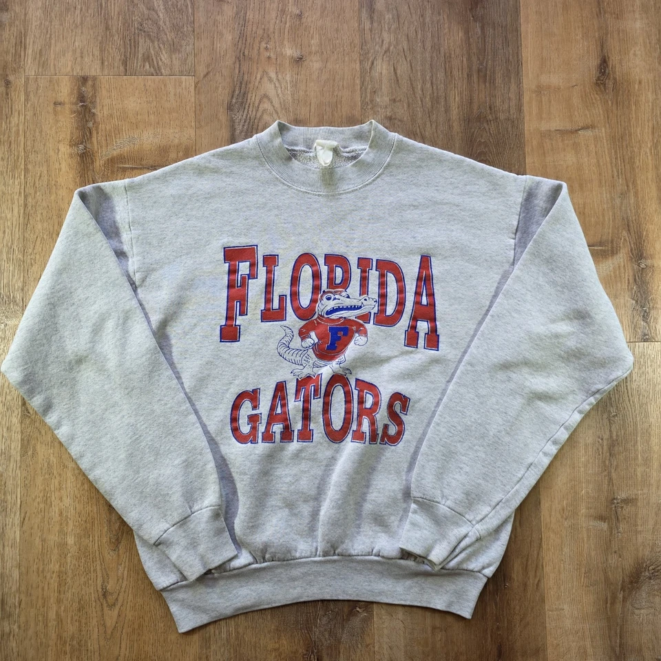 复古 Florida Gators 运动衫灰色圆领套衫大学毛衣 L 码  — 第 1/4 张图片