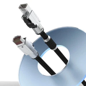 28awg High Speed PTFE CAT8 Ethernet Round Cable with RJ45 Network Cable 40Gbps - Picture 1 of 6