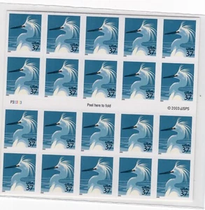 2004 37 cent Microprinted Egret complete booklet of 20 Scott #3830De, Mint NH - Picture 1 of 1