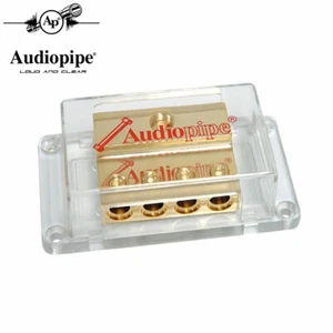 Audiopipe 1 to 4 Power Distribution Block 24kt Gold 1/0 Ga In 4 Ga Out PB-1044 - Picture 1 of 4