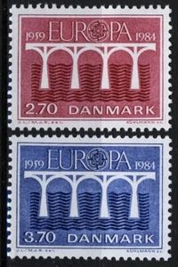 Dinamarca 1984, Europa, CEPT, Juego de puentes MNH, Mi 806-07 - Imagen 1 de 1