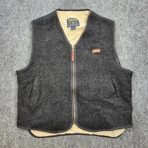 Vintage Woolrich Vest Mens Large Sherpa Lined Wool Cowboy Ranchwear Western USA - Picture 1 of 9