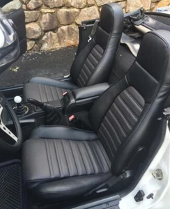 Mazda Miata / MX-5 (1990-2000) Replacement Synthetic Leather Seat Covers Black - Picture 1 of 6