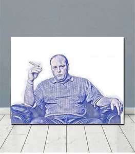 Tony Soprano Cigarro Tinta Estilo Póster Impreso Arte Regalo Soprano Regalo Envío Gratuito - Imagen 1 de 2