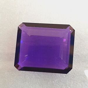 Violet Amethyst 28 Cts Faceted Emerald Cut Loose Gemstone Gift for Birthday e795