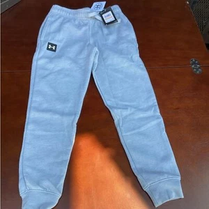 ⚡️Under Armour Boys' Grey Fleece Joggers - Youth Small - Picture 1 of 4