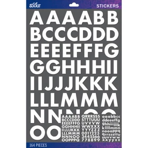 Sticko Alphabet Stickers-White Futura Bold Large - 3 Pack - Picture 1 of 1