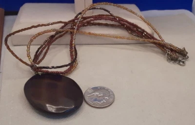 Gargantilla gótica victoriana marrón/naranja collar colgante 14 pulgadas A938 Foto 1 de 4