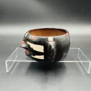 Art Pottery Bowl Shaman Face Peru Signed Juana Sosa A Chulucanas Peruvian - Picture 1 of 7