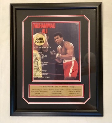 MUHAMMAD ALI & JOE FRAZIER BOTH SIGNED 18x22 FRAMED MAGAZINE AUTOGRAPH AUTO JSA - Image 1 of 3