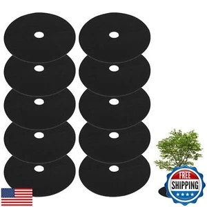 TezhiIe 10 PCS Non Woven Tree Ring, Round 24.4 Inches Tree Base Weed Barrier - Picture 1 of 5