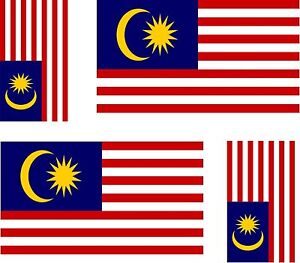 4 x flag decals sticker car vinyl helmet motorcycle malaysia malaysian