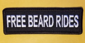 Parche bordado FREE BEARD RIDES aprox 1,25x4" - Imagen 1 de 2