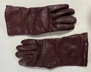 80er Jordan Marsh italienische Leder Damen Handschuhe dunkel burgund/braun Größe 7 - Bild 1 von 5