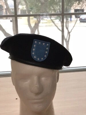 Genuine U.S. Military Surplus Wool Beret - Bancroft Cop Company - Black - Image 1 of 4