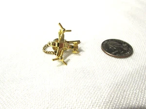 Gold Tone Osprey Airplane Tie Tack - Picture 1 of 3