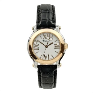 Chopard Happy Sport 8509 Ladies Diamond Stainless Steel Quartz 30mm 18k Rose B&P - Picture 1 of 10