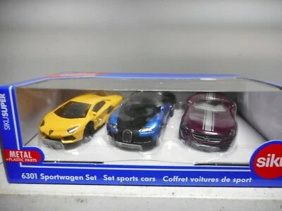 BUGATTI/LAMBORGHINI/MERCEDES-BENZ SPORTS SET 1:55/apx 1:64 SIKU 6301 - Imagen 1 de 2