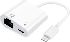 Lightning to Ethernet Adapter, 2-in-1 RJ45 Ethernet LAN Network Adapter for iPho - Picture 1 of 8