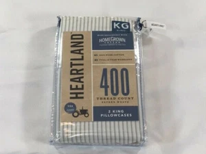 Heartland 400 Thread Count King Pillowcase Set - Pinstripe - Picture 1 of 2