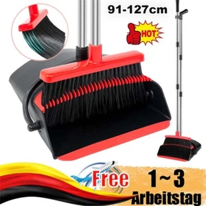 2tlg Kehrgarnitur Kehrschaufel Kehrbesen mit langem Stiel Kehrset 91-127CM - Bild 1 von 19