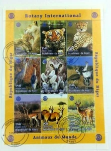 Sellos Hojas Bloque Temática Fauna Animales del Mundo Matasello Primer Día Niger - Imagen 1 de 1