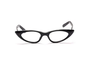 Vintage Cat Eye Glasses 1950s Selecta Charmette Black 44 - 22mm EG5 - Picture 1 of 4