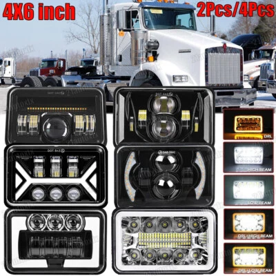 Faros LED DOT 4x6 pulgadas haz sellado HI/LO para Chevy Chevrolet Ford Kenworth Foto 1 de 4