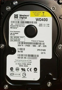 Disco duro Western Digital 3,5" WD400BB-75FJA1 40 GB IDE/ATA-100 ESBHCNTJCH - Imagen 1 de 2