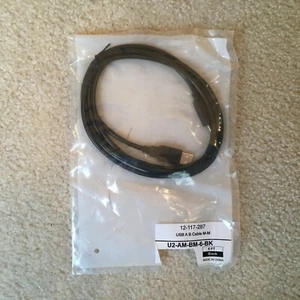 NEVER USED Coboc USB A B Cable M-M, 6 ft, Black, Model # U2-AM-BM-6-BK - Picture 1 of 2